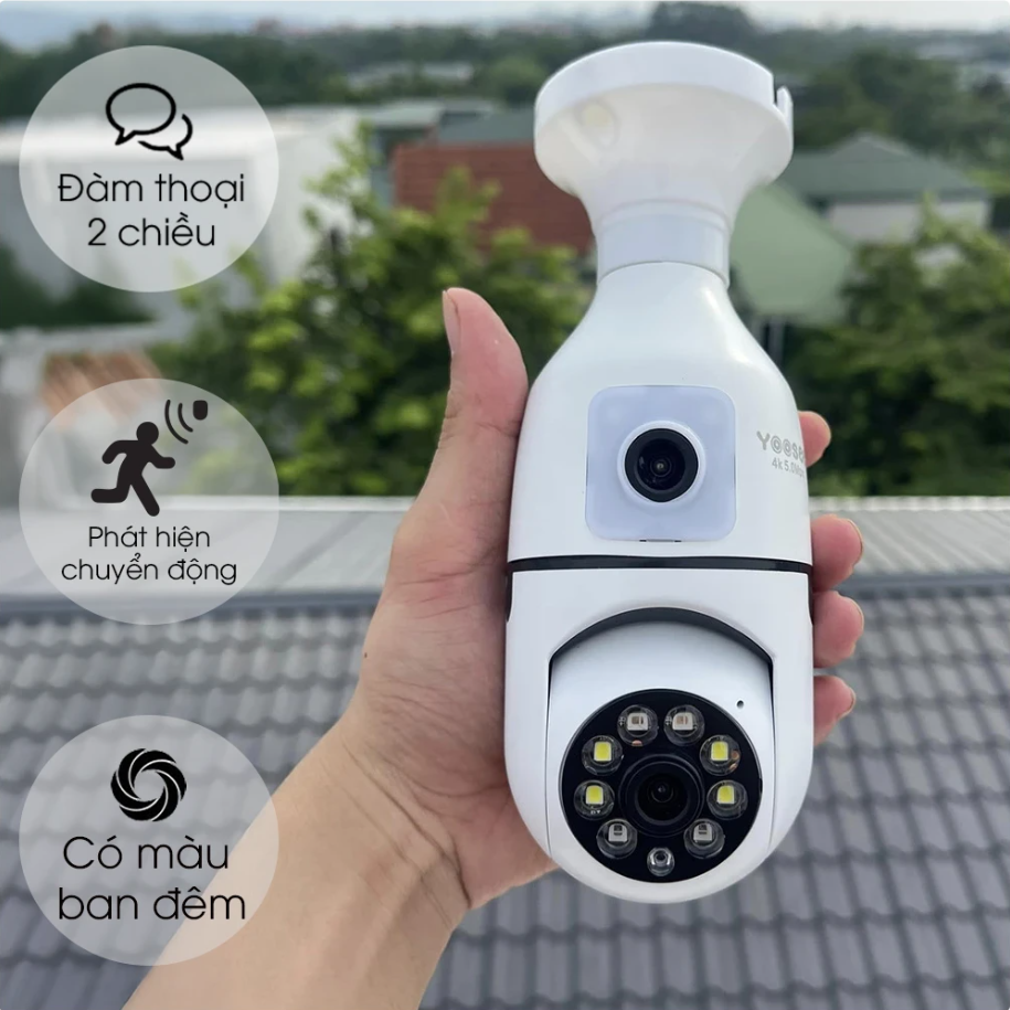 Camera Yoosee Đui Bóng Đèn 2 Mắt Mới Nhất - Chính Hãng