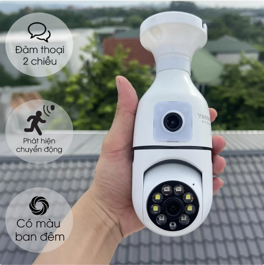 Camera Yoosee Đui Bóng Đèn 2 Mắt Mới Nhất - Chính Hãng