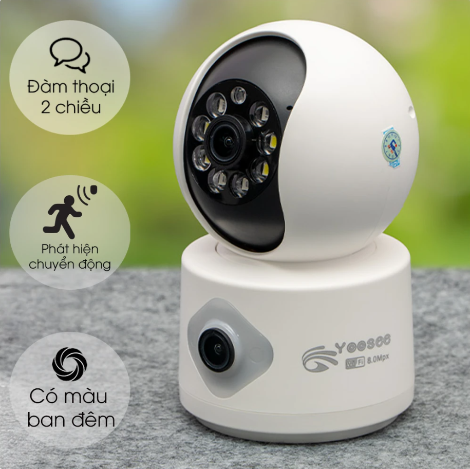 Camera Yoosee 2 Mắt QS415 2MP (1080P) - Mẫu mới